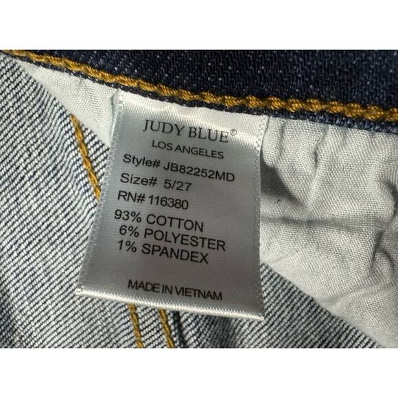 Judy Blue Jeans Womens 5 / 27 Blue Skinny Fit Button Distressed Denim Preppy - Picture 9 of 16